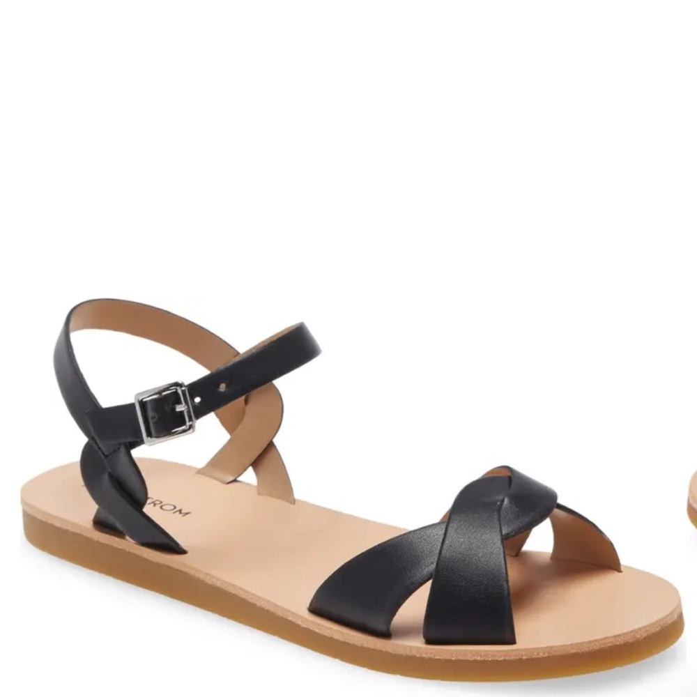 Nordstrom Sadee Flat Sandal in Black - Picture 2 of 5
